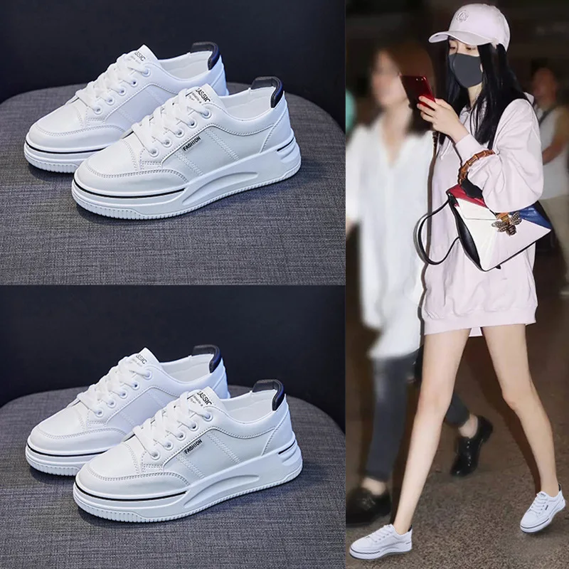 Ins white shoe female han edition sandals fall 2021 new students running street snap loafers thick at the end of 2159