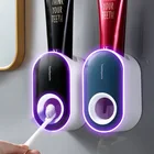 Автоматический диспенсер для зубной пасты, настенный держатель, пыленепроницаемый стеллаж для хранения, набор аксессуаров для ванной комнаты, выдавливатель
