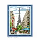 Набор для вышивки крестом, улица Парижа, счетные узоры, украшение для дома, вышивка, рукоделие, 11CT 14CT, печать на холсте