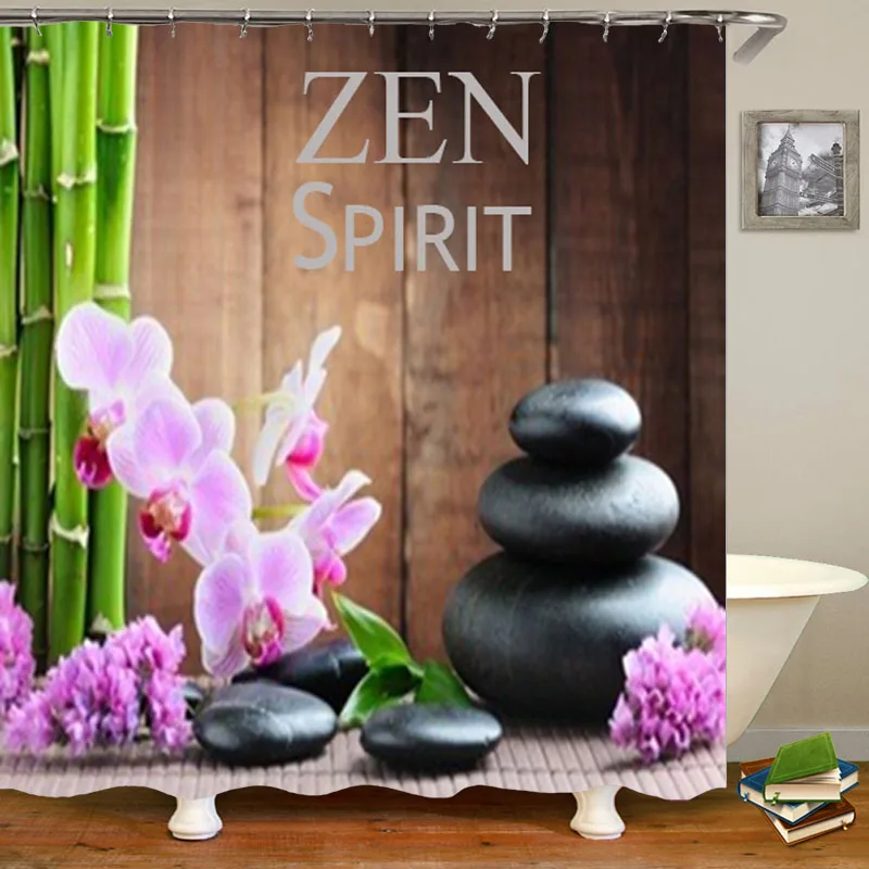 Лидер продаж Классическая занавеска для душа Zen Spirit s ванной комнаты с