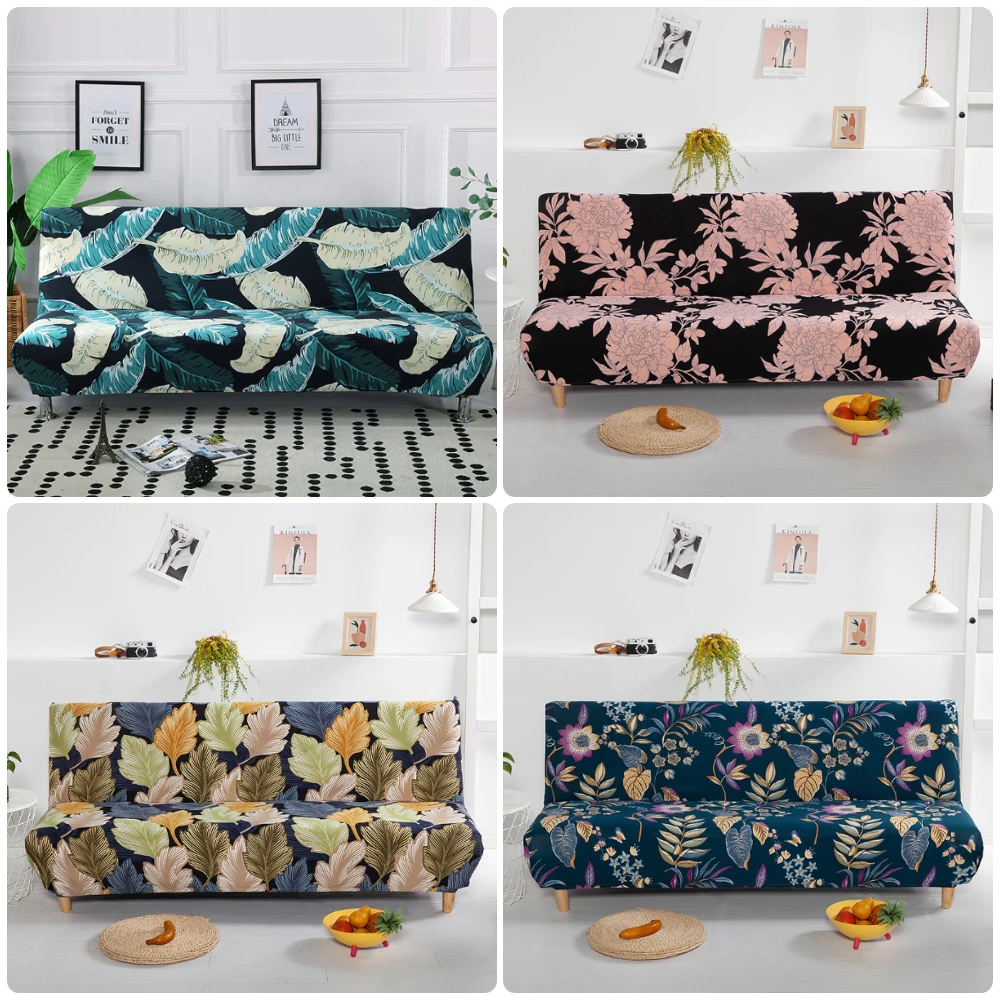 

Floral Printed Folding Sofa Bed Cover Elastic Stretch All-inclusive Tight Wrap Seat Cover Without Armrest funda sofa Home Hotel