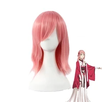 anime haruno sakura wig cosplay costume short pink styled heat resistant synthetic hair wig cap
