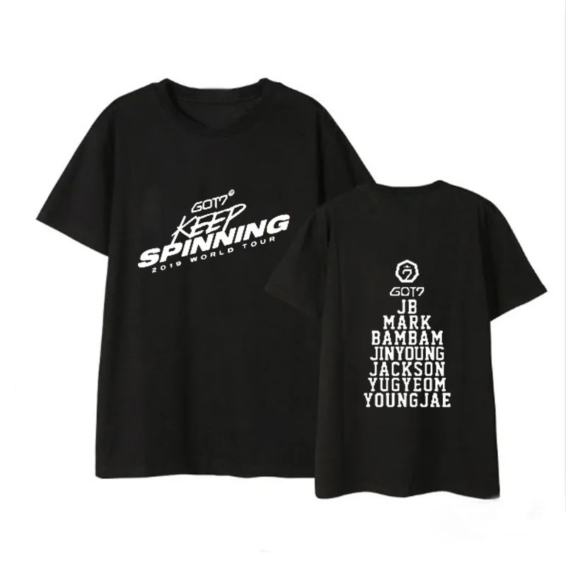 Новинка kpop got7 World tour Keep Spinning футболка с круглым вырезом в стиле хип хоп Футболка