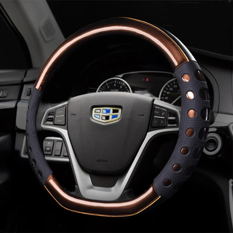 

D Type Car Steering Wheel Cover Wrap For Geely Atlas 2016 - 2021 Coolray I 2020 2021 Emgrand 7 2018 - 2021 Emgrand GT 2015- 2021