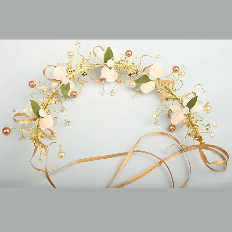 Baby Girl Crown 2021 Princess Floral Flower Beading Patchwork Headdress Boho Wedding Birthday Headpiece Headband Hair Wreath | Детская