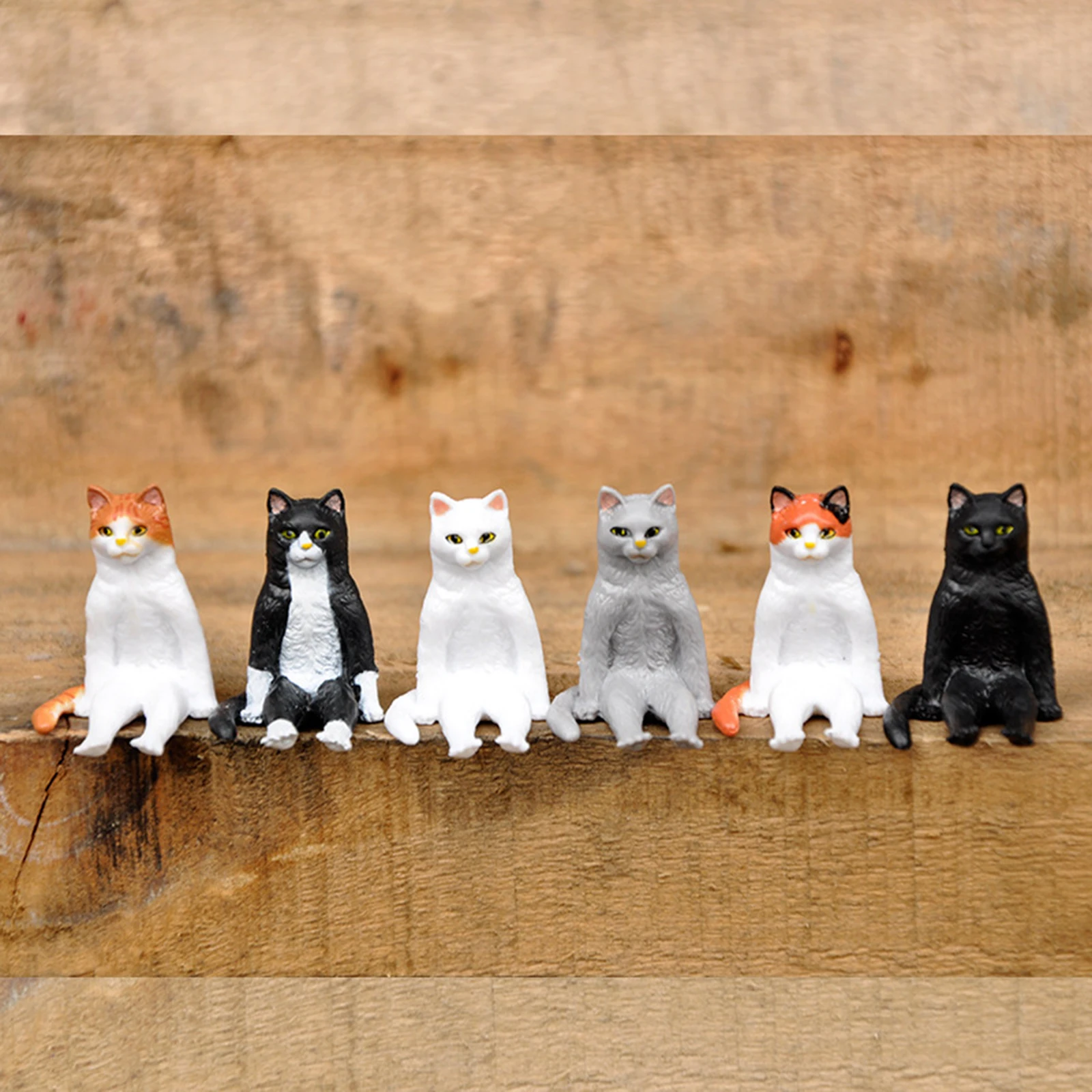 

6pcs Naughty Kitten Pet Cat Small Statue Figurine Crafts Children Figure Ornament Miniatures Home Decoration