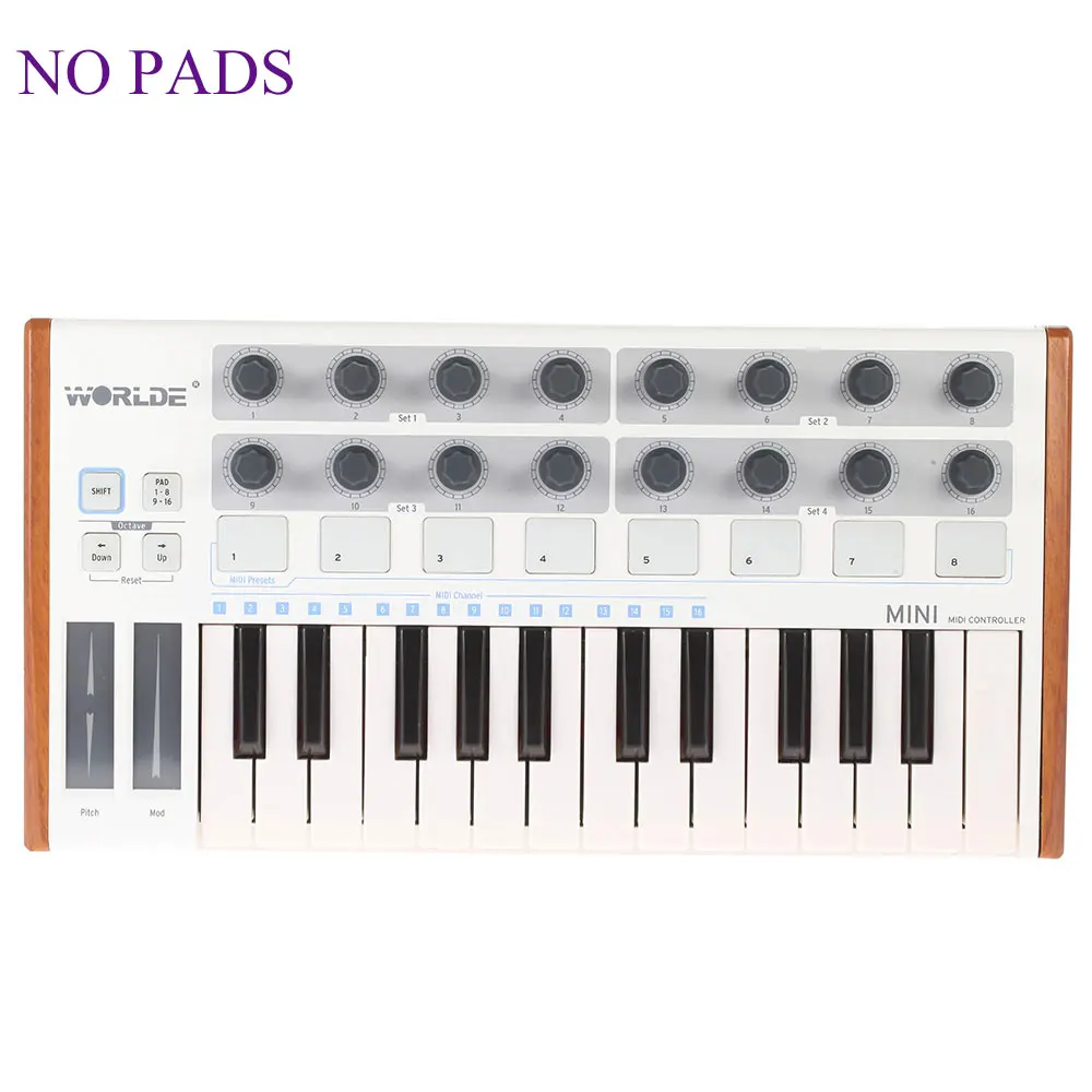 Мини-клавиатура MIDI с 25 клавишами ультрапортативная USB MIDI-клавиатура 8