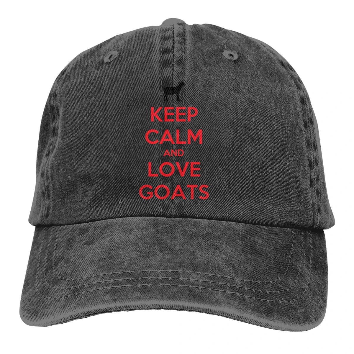 

Keep Calm And Love Goats2 mens womans Retro Washed Cowboy hat Baseball Cap