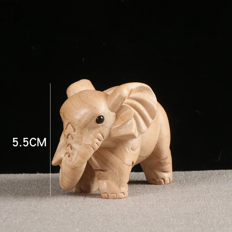 

Creative Peach Wood Handmade Wood Carving Lucky Elephant Cute Elephant Ornaments Home Decorations