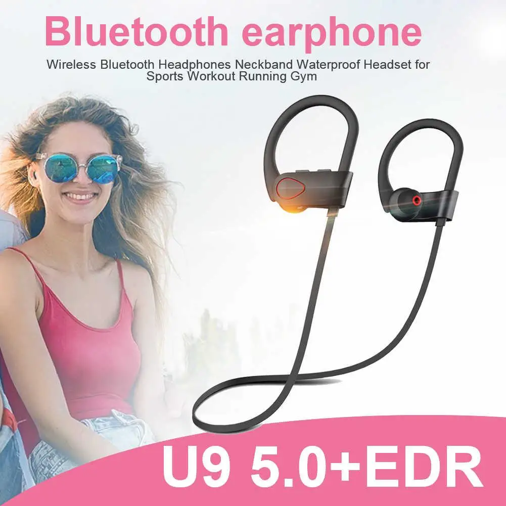 Беспроводные bluetooth наушники с шейным ремешком водонепроницаемая гарнитура для