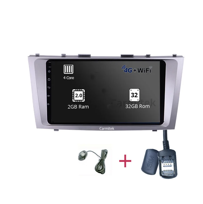 SIM 2gb32gb 9 дюймов Android камера DVD gps навигационная система сенсорный экран 2din для Toyota Camry vx 40 50 2006 2007 2008 2009 2010 2011 - Цвет: SIM 2gb32gb