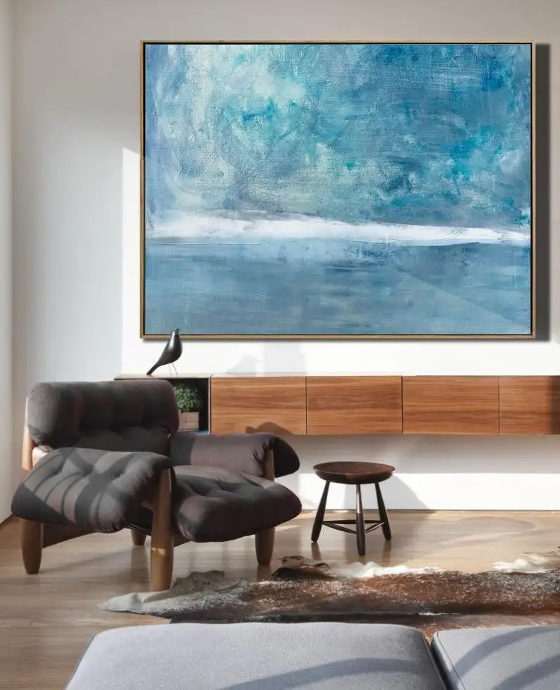 Оригинальная картина из небесного и морского холста с большим небом морским