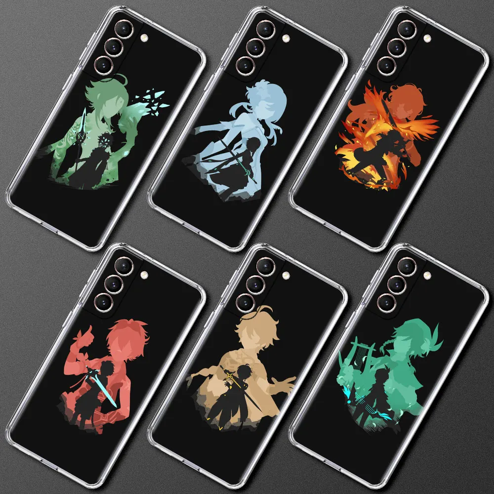 

Genshin Impact Anime Transparent Clear Case For Samsung Galaxy S21 S20 FE S10 S9 S8 Plus Phone Coque Note 20 9 10 Lite Fundas