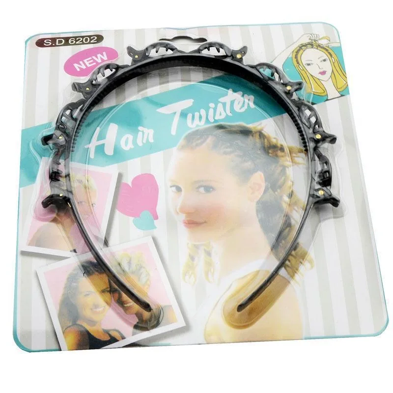 Двойные заколки для волос повязка на голову с зажимом женщин двухслойные повязки