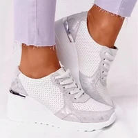 women sneakers 2021 leopard print lace up womens vulcanize shoes platform sports ladies sneakers breathable plus women shoes