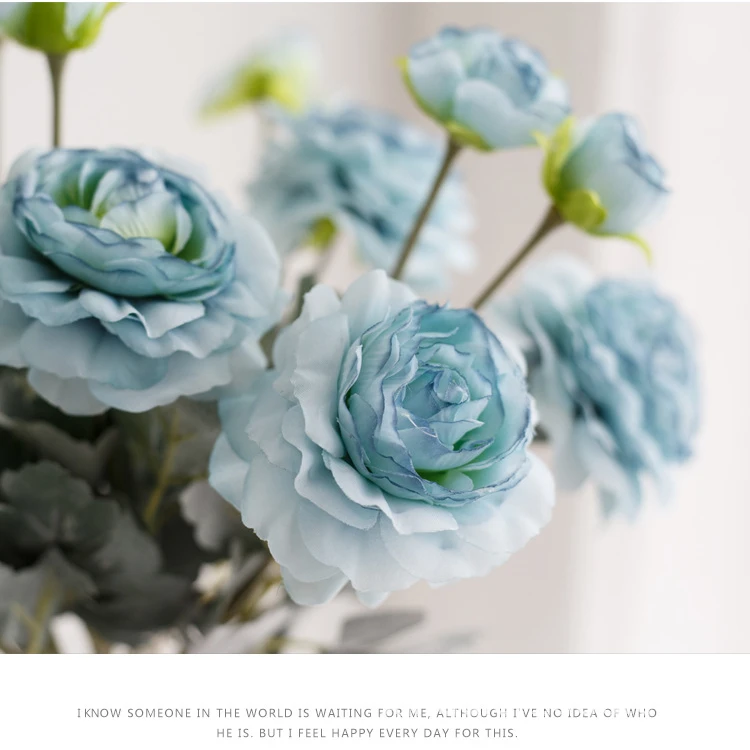 Искусственные цветы 2 головы Шелковый цветок пион свадебный букет ранункулус