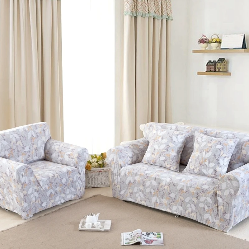 Modern Print Sofa Cover Elastic Tight Wrap Slipcover Stretch All-inclusive Couch Cover for Sectional L-shaped Sofa 1/2/3/4 Seat