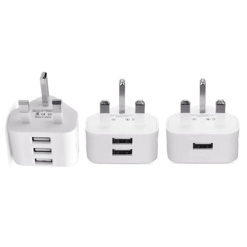 Universal Usb Uk Plug 3 Pin Wall Charger Adapter With Ports Travel Charging For Phone Ipad(2 Port) | Электроника