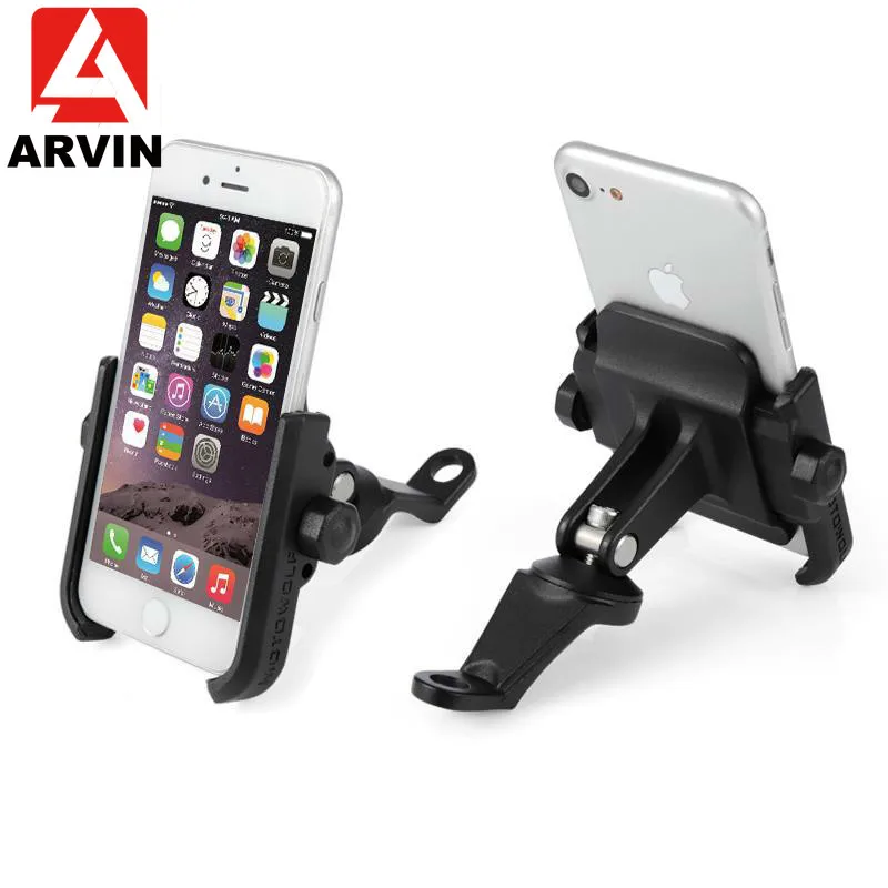 

Aluminum Alloy Universal Rearview Mirror Motorcycle Phone Holder For iPhoneX 8 7 GPS Support Telephone Moto Holder Mount Bracket