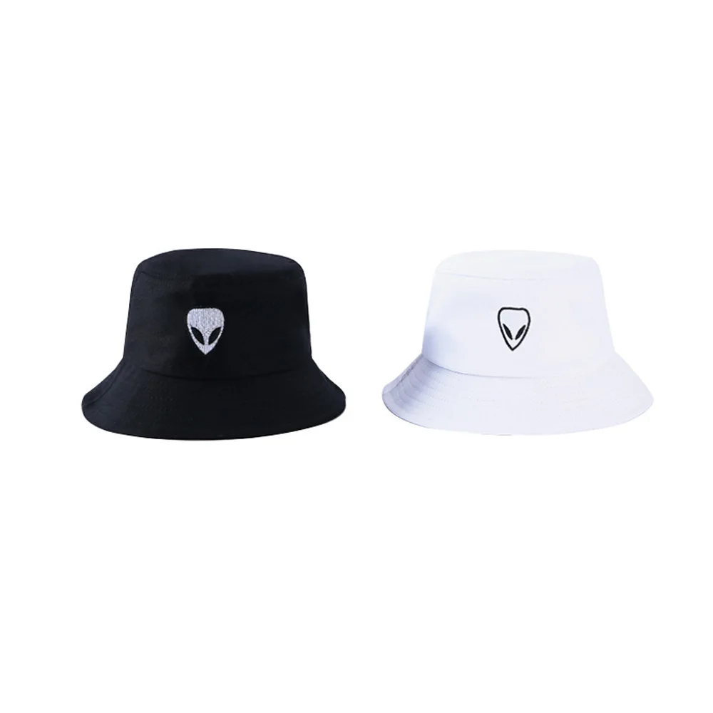 Ретро Alien вышивка Рыбацкая шляпа для женщин и мужчин сплошной цвет мода простой