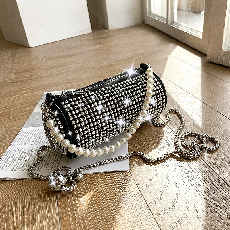 Bling Diamonds Evening Clutch Bag Women New Korean Soft Pillow Small Handbag Shoulder bags Ladies Dinner Party Clutch Purse