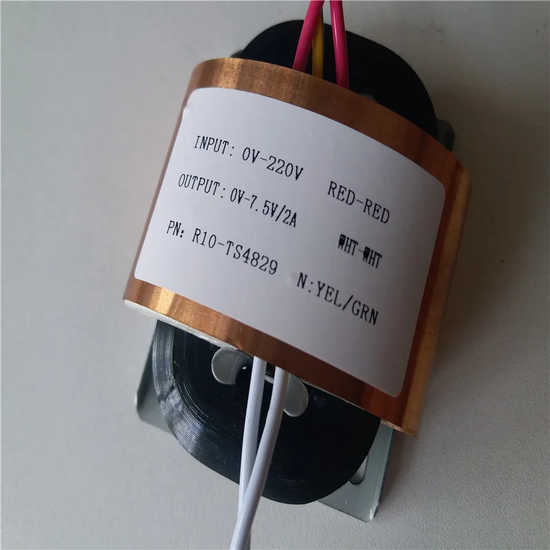 7 5 V 2A R сердечник трансформатор 15VA R10 пользовательский 220V вход медный щит выход