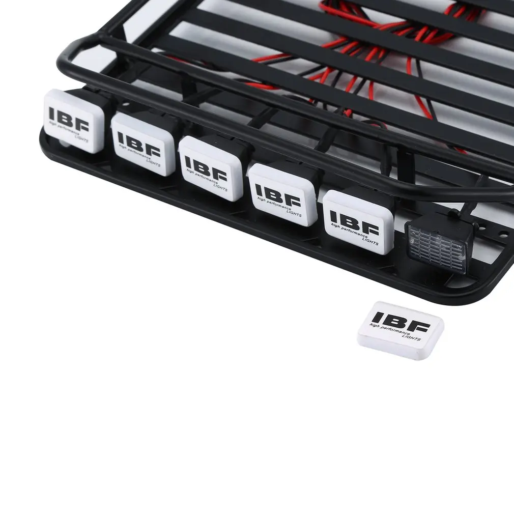 Стойка для багажа на крышу с 6 белыми светодиодными лампами 1/10 RC Гусеничный