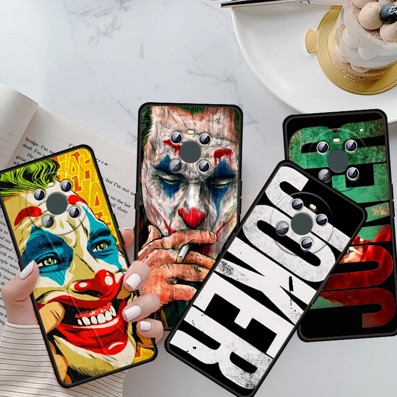 

Happy Face Joker For Huawei Mate 40 30 10 20 X 5G RS Lite P Smart Pro Plus 2018 2019 2020 2021 Z S Black Phone Case