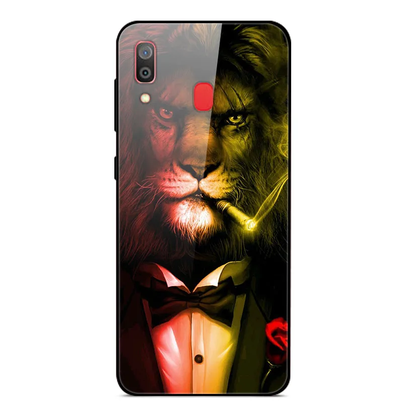 55 B для samsung Galaxy A30 чехол A 30 стеклянный жесткий чехол для телефона s для samsung Galaxy A30 чехол A20 Мягкий Бампер закаленное покрытие 6,4 - Цвет: 55