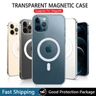 Жесткий Кристальный чехол для Magsafing, чехол для iPhone 12 13 Pro Max Mini, Магнитный чехол для iPhone 13 11 Pro Max XR Xs Max, чехол