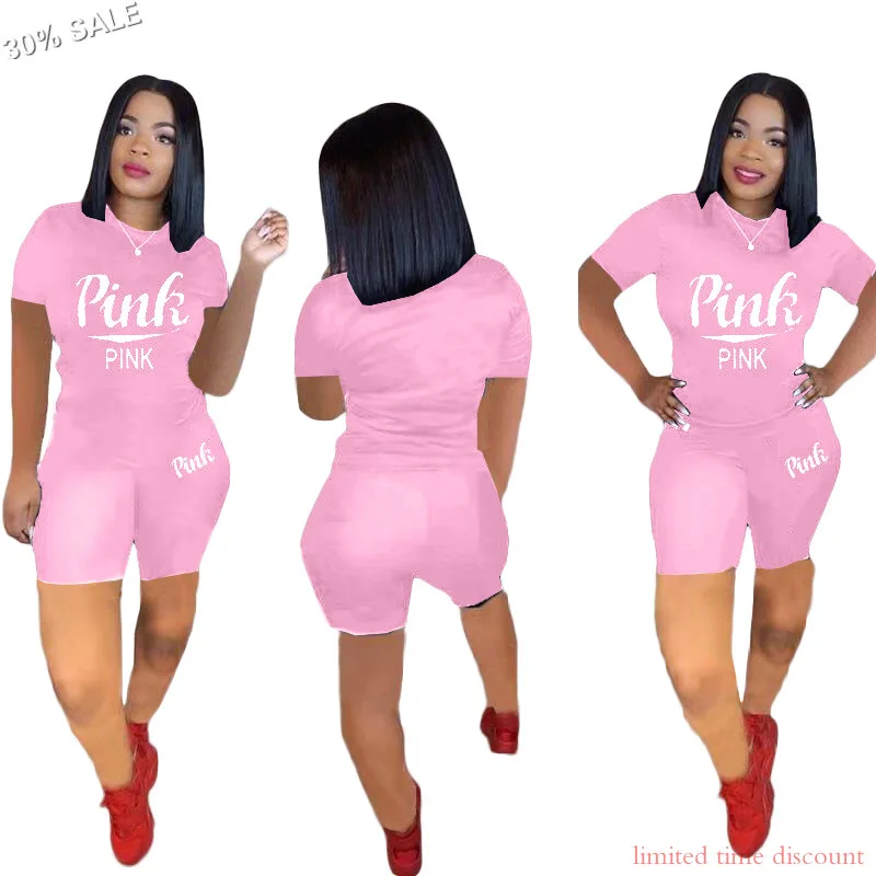 Женский летний комплект из 2 предметов футболка и шорты с буквенным принтом |