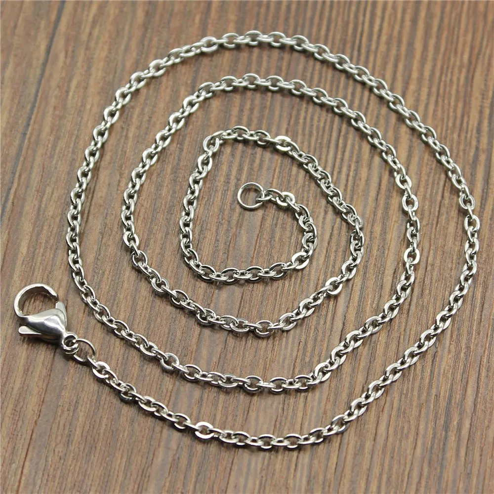 

2pcs 2.2mm Length 45cm 50cm Stainless Steel Chain With Lobster Clasp Necklace Chain Jewelry Findings Jewelry Making