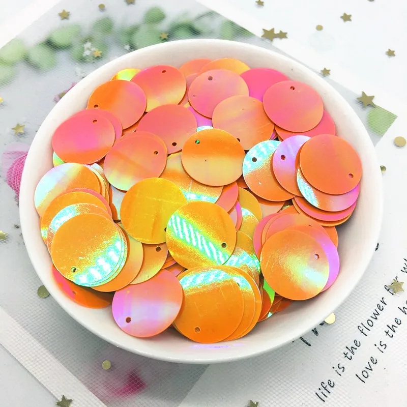 Блестки 20 мм плоские круглые края отверстия свободные блестки ПВХ пайетками для