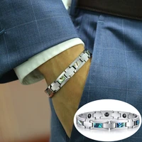 magnetic tungsten bracelet male shell cross wrist band magnetic hematite bracelet men high polished chain link bracelets bangles