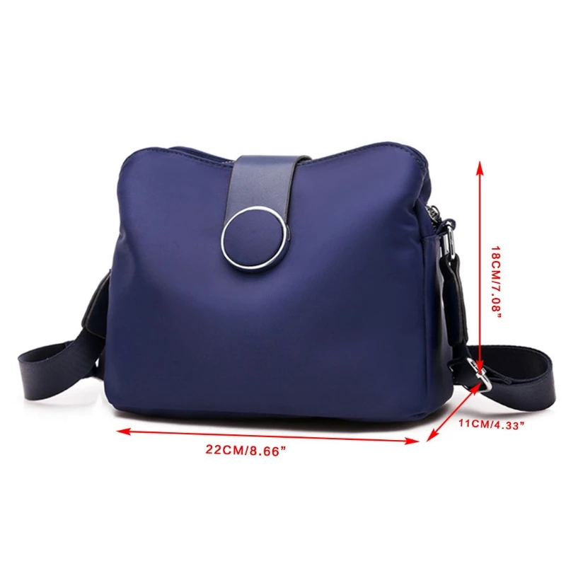 

066F Women Waterproof Oxford Cloth Crossbody Bucket Bag with Adjustable Strap Solid Color Shoulder Handbag Tote Purse