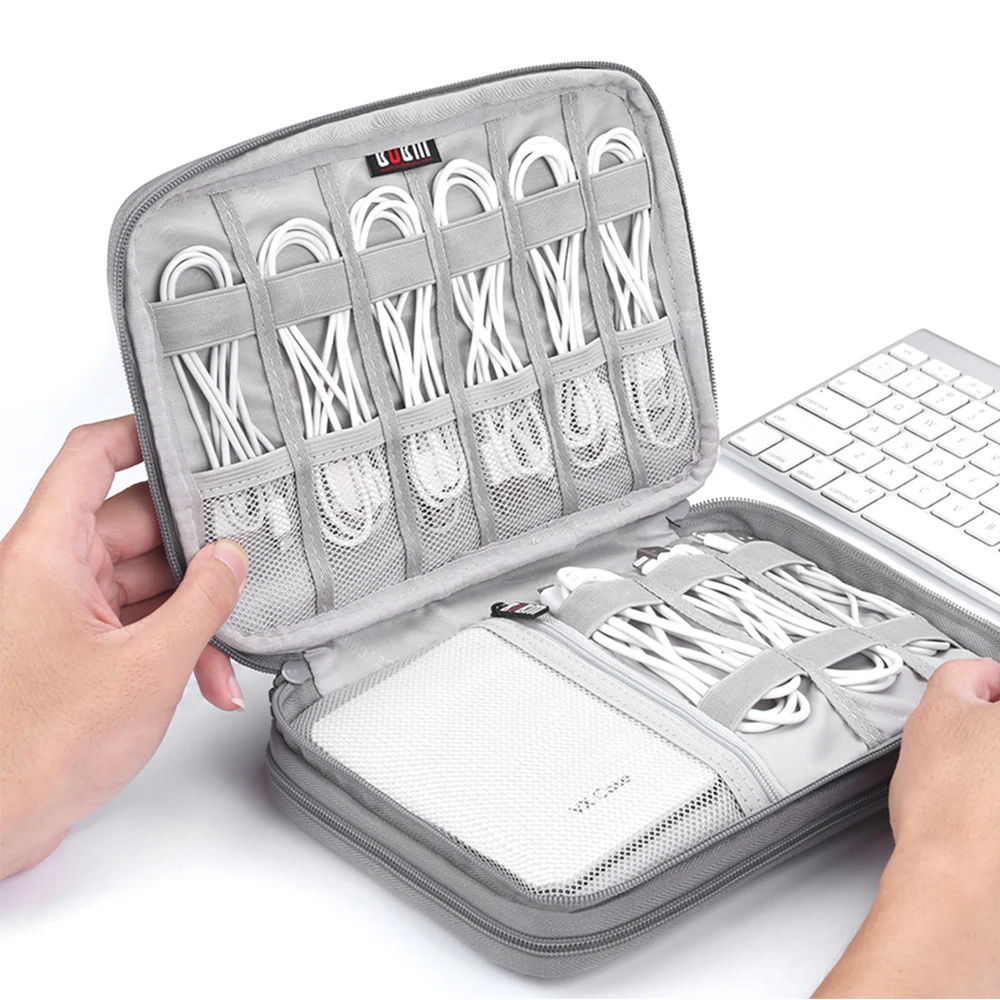 Многосетчатый чехол для наушников сумка-Органайзер из полиэстера хранения