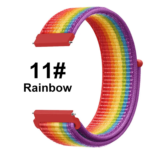 Rainbow UEBN 20 мм 22 мм нейлоновый спортивный ремешок для Garmin Vivoactive 3 4 Venu/GarminMove/Forerunner 245 645 ремешок для наручных часов - Цвет ремешка: Rainbow