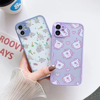 cartoon pig elephant protection phone cases for iphone 13 12 11 pro max xr xs max x 8 7 6s plus se2 matte shockproof back cover