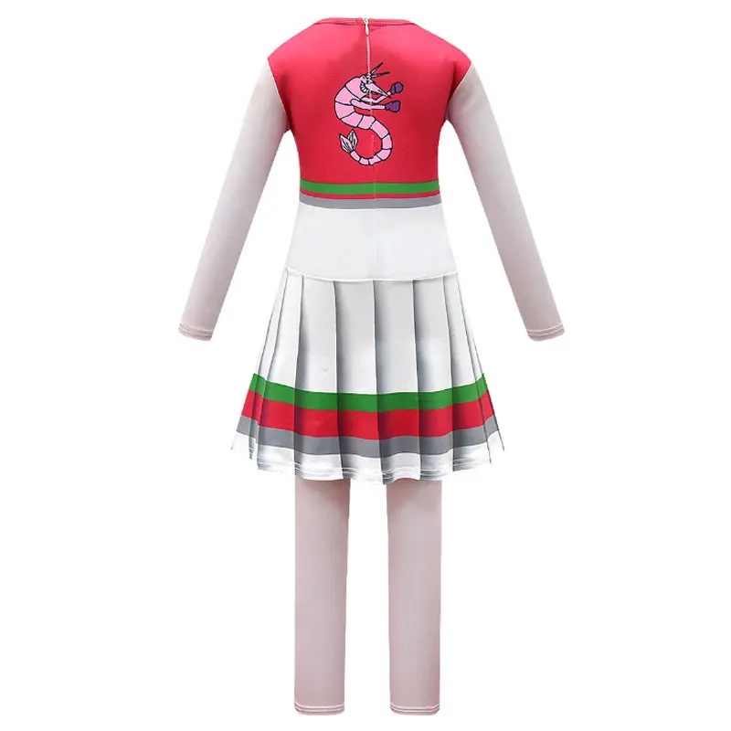 

New Halloween Cartoon College 2cosplay Cheerleading Tight One-piece Dress Girls Halloween Performance Costume