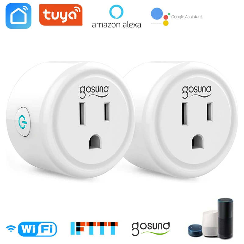 

2.4G WiFi Smart Plug 10A US Socket Tuya Smart Life APP Work With Alexa Google Home Assistant Voice Control Power Monitor Timing