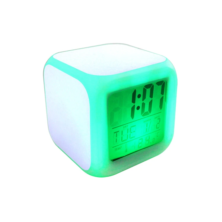 10pcs/lot Blank Sublimation Color light alarm clock for Hot transfer Printing Blank consumables DIY