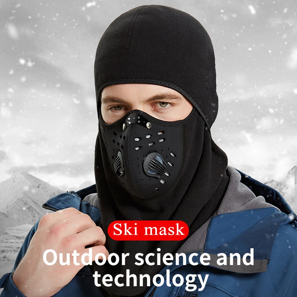 Мужская и женская ветрозащитная водонепроницаемая черная велосипедная маска