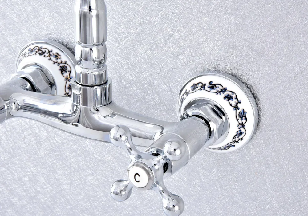 Полированная хромированная латунная керамическая основа настенный кран для