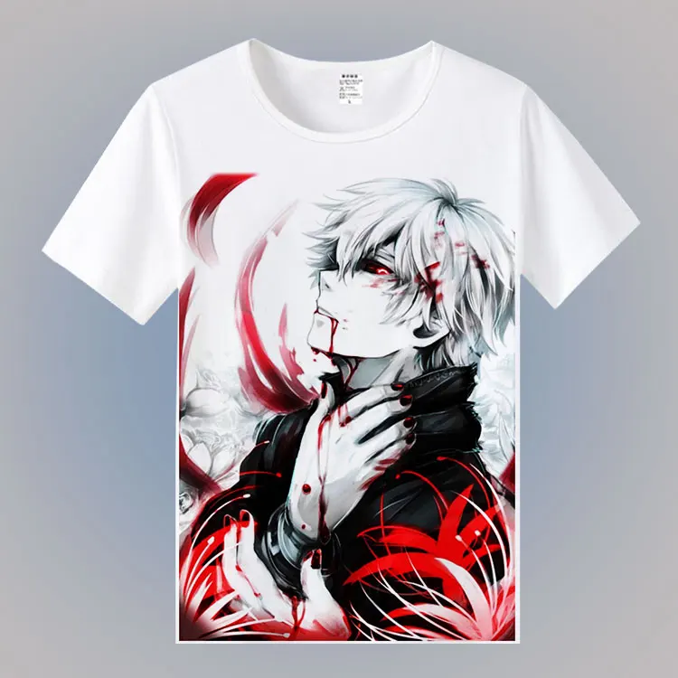 Японское аниме Токийский Гуль косплей футболка Мультфильм канеки Кен тоука