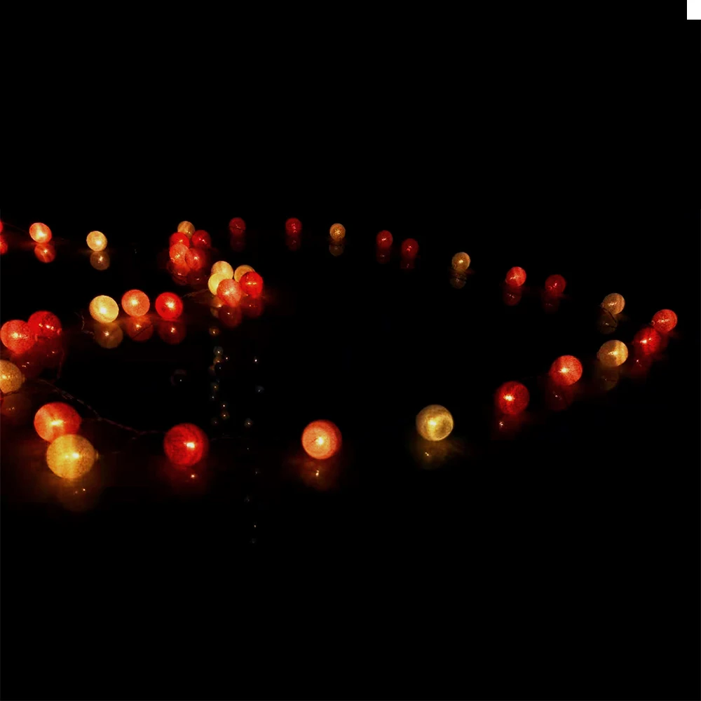 

LED Cotton Ball Garland String Lights Fairy Lighting String Lamp Home Decor Holiday Wedding Party Patio Home Hanging Decor
