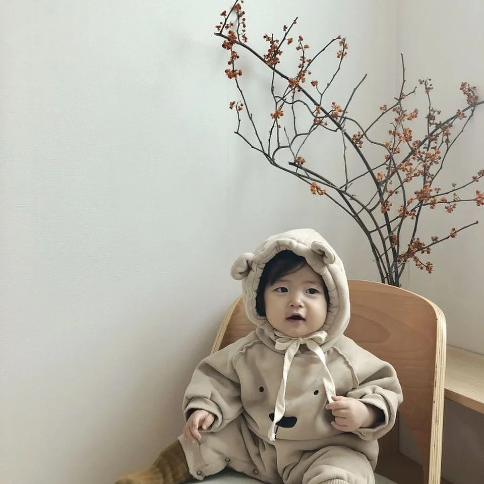 Комбинезон для новорожденных зимний костюм одежда маленьких мальчиков теплая из