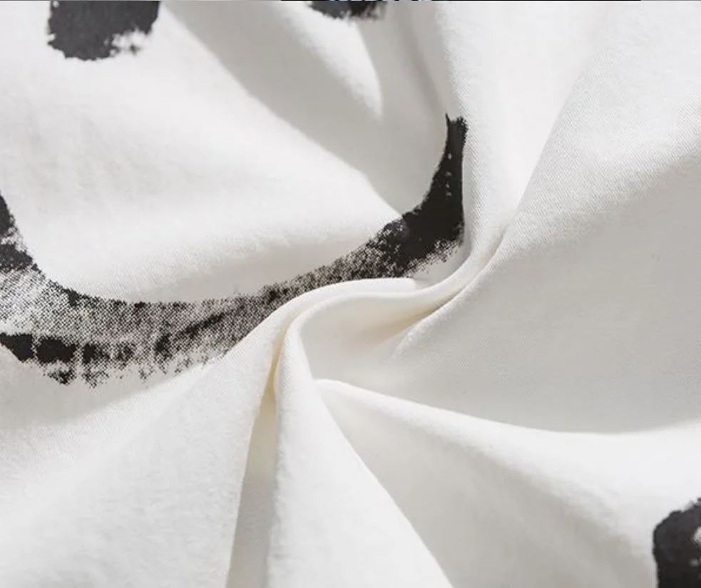 

Japanese retro Long Sleeve Shirt Men's fashion brand smiley face graffiti printing couple's loose casual shirt coat