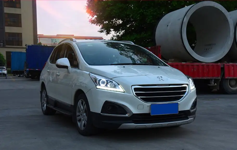 2шт 2013 год, автомобильные фары bupmer для peugeot 3008 светодиодные дневные ходовые огни на передних фарах HID ксенон, противотуманная фара для peugeot 3008