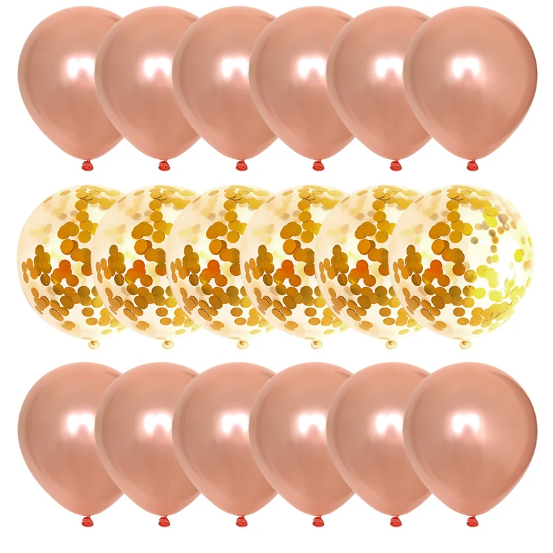20 шт розовые и золотые воздушные шары набор конфетти хромовые на день рождения