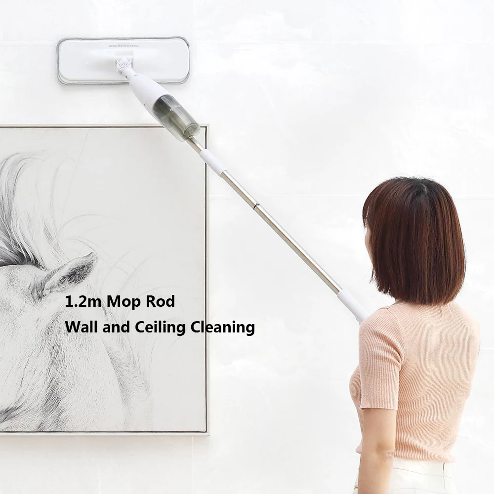 Xiaomi Mijia Deerma распылитель воды уборочная машина для пола из углеродного волокна пылевые швабры 360 Вращающийся стержень 350 мл резервуар для восковой швабры
